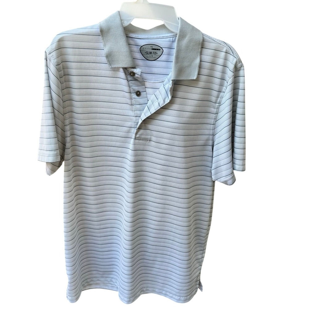 GRAND SLAM. Golf , Polo Shirt, black and‎ grey Stripes. Size L. Slim fit.